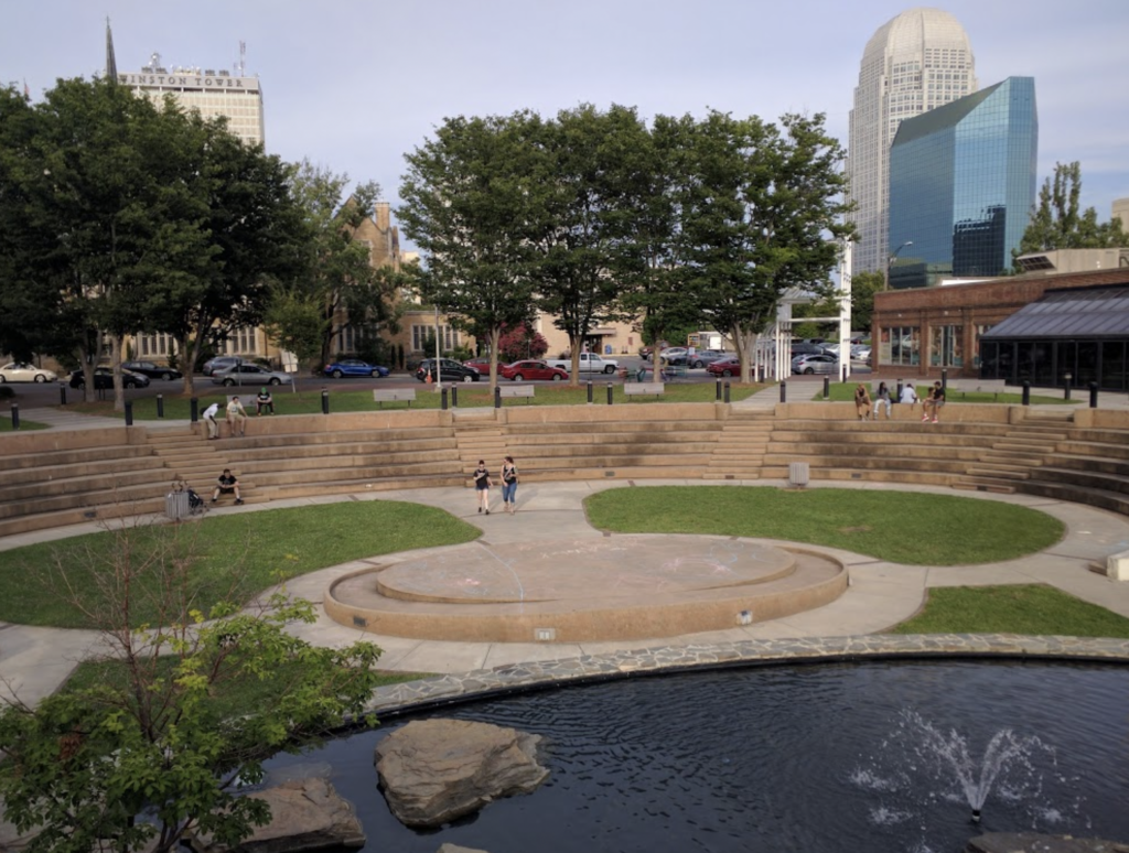 Winston Square Park in Downtown Winston-Salem